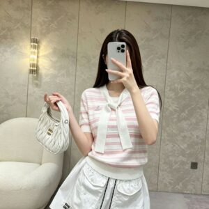 [비비안] VVE 33041 세일러 스트라이프 니트 반팔