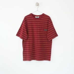 [미우미우] 로*패치 스트라이프 루즈핏 반팔티셔츠 - 수입 Color 레드 , 블루 , 그린 Size L , XL 미세오차 +,-1~3cm 가슴둘레,어깨,기장