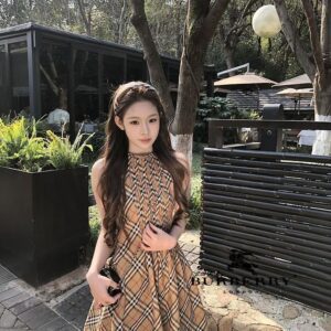 [버버리] 프릴 체크 원피스 칼라 :ONE