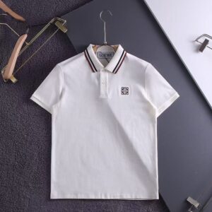 [로에베] 스트라이프카라 자수로* 코튼카라티 Color 화이트. 버건디 Size 95. 100. 105. 110. 115