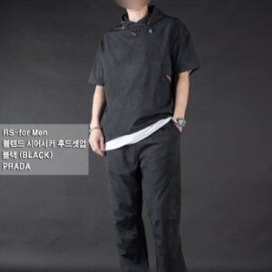 [프라다] 블렌드 시어서커 후드셋업 바지 1번(30-32) / 2번(34-36)/ 3번(38-) 모델: 183cm/ 76kg