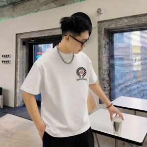 [크롬하츠] 레드 마우스 말발굽 반팔 티셔츠 컬러 ㅡ 화이트. 블랙