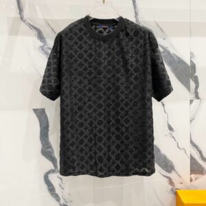 [루이비통] 모노그램 자가드 쿨링 라운드티셔츠 Color 블랙. Size XS(95~100) L(110)