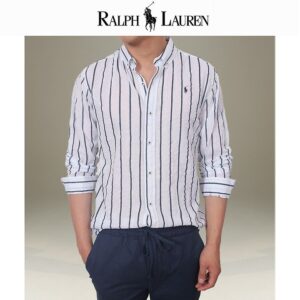 [폴로] 린넨 스트라이프 남방 FABRIC(소재) : 린넨 COLOR(색상) :네이비,화이트 SIZE(사이즈) :M,L,XL(105~110) 상세사이즈 M (측정방법에 따라 1~3cm 오차가 생길수있음)