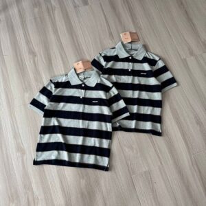 [미우미우] 26 스트라이프 저지 폴로 셔츠 - 수입 Color 그레이&네이비 Size M , L 미세오차 +,-1~3cm 가슴,어깨,기장,소매
