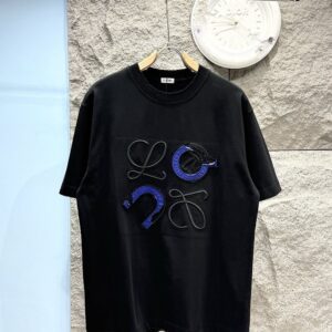 [로에베] 26SS LOW 덧댐 자수 빈티지 로* 티셔츠 블랙, 화이트, 핑크