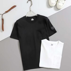 [씨피컴퍼니] 수입 포켓 자수 렌즈 티셔츠 color ㅡ 화이트, 블랙 size ㅡ M(95). L(100). XL(105). XXL(110) - 코튼