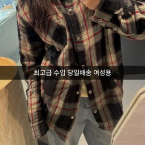 [크롬하츠] 크로스 패치 린넨 체크 셔츠