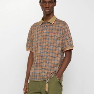 [버버리] 26ss 체크 코튼 블렌드 폴로 셔츠 color: 베이지