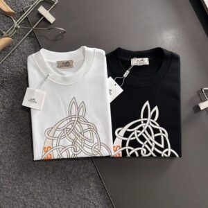[에르메스] 그래픽홀스 레터링로* 코튼라운드 Color 블랙. 화이트 Size 95. 100. 105. 110. 115