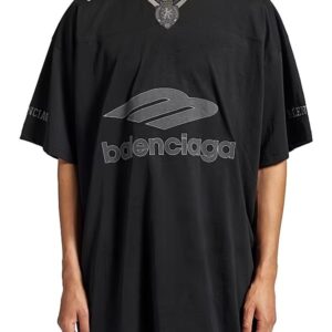 [발렌시아가] 3B 풋볼 오버사이즈 V넥 티셔츠 color: 블랙