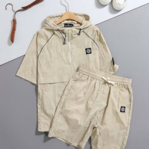[스톤] 사각 콤파스 패치 아노락 & 하프팬츠 SET ㆍcolor ㅡ 베이지, 민트, 그레이, 블랙 ㆍsize ㅡ 95. 100. 105. 110