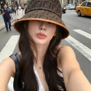 [팬디] FF 자카드 패브릭 버킷햇