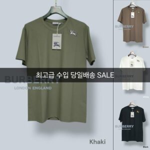 [버버리] 숄더 기마 반팔 블랙 화이트 브라운 카키 기능성 쿨링 소재(나일론 스판텍스)