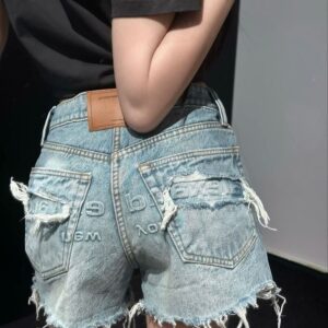 [알렉산더왕] 엠보 로* 숏 데님팬츠 - 수입 Color 블루데님 Size S , M , L 미세오차 +,-1~3cm 허리,엉덩이,기장