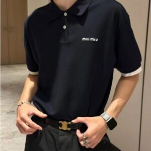 [미우미우] 자수로* 레이어드 PK 반팔셔츠 - 수입 Color 네이비 , 코코아 Size M , L 미세오차 -,+1~3cm 가슴둘레,어깨,기장
