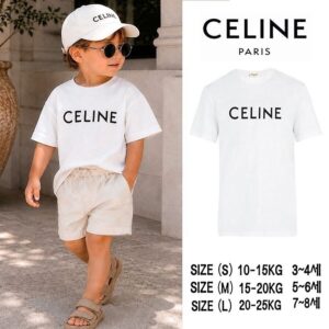 [셀린느] CLASSIC T-SHIRT ▫ ◻ ⬜ 블랙,화이트 아동복 반팔 스펙 암홀:18cm 총길이:45cm