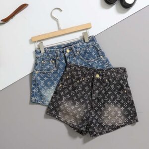 [루이비통] 수입 모노그램 데님 숏 팬츠 ㆍcolor ㅡ 진청, 흑청 ㆍsize ㅡ 55. 66. 77. 88