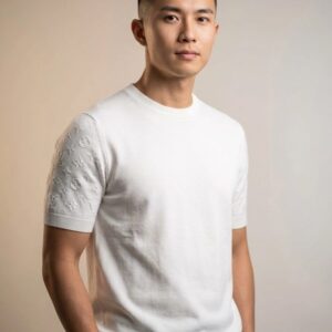 [루이비통] 모노그램 쇼트 슬리브드 코튼 크루넥 color: 화이트