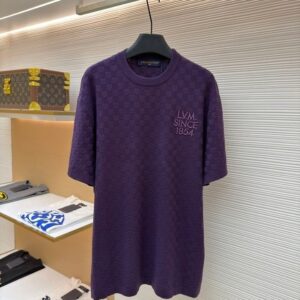 [루이비통] LV012 다미에 자카드 쇼트 슬리브드 크루넥 니트 웨어
