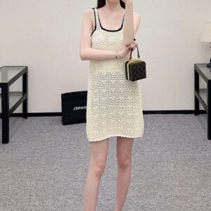 [셀린느] 트리옹프 크로셰 미니 원피스 - 수입 Color 아이보리 Size M , L 미세오차 +,-1~3cm 가슴둘레,기장