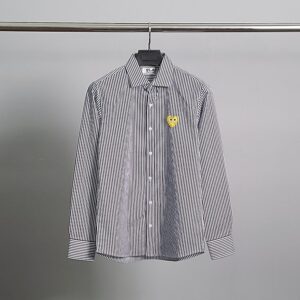 [꼼데] 골드와펜 스트라이프 셔츠 네이비 상세사이즈