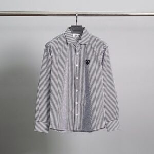 [꼼데] 블랙와펜 스트라이프 셔츠 네이비 상세사이즈