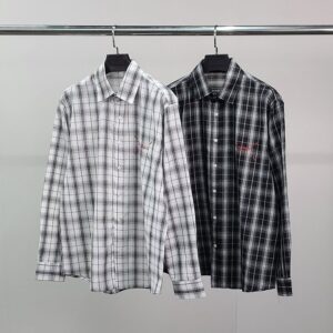 [마르지엘라] 레드넘버 오버 체크 셔츠