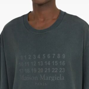 [마르지엘라] 넘버 프린트 로* 반팔티셔츠 - 수입 Color 다크그레이 , 연카키 Size L , XL 미세오차 +,-1~3cm 가슴둘레,어깨,기장,소매