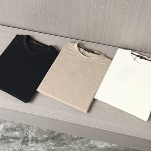 [로로피아나] 자수 40수원단 자수 반팔 브라운. 95 100 105 110 블랙. 95 100 105 110